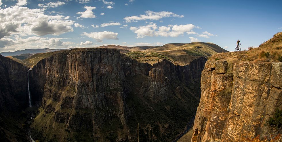 Cliff-edge over the Maletsunyane canyon, Lesotho