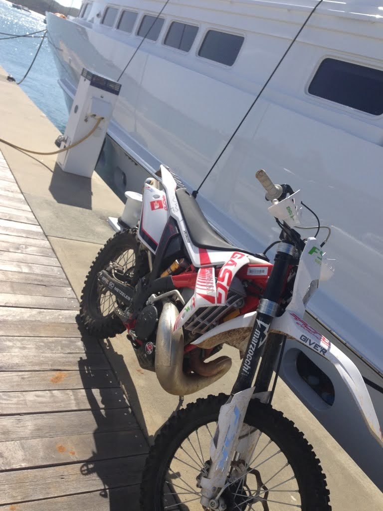 Dirt bike on the dock