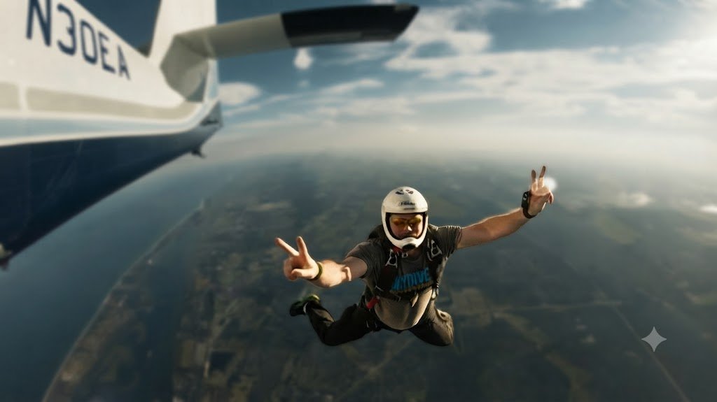 Skydiving freefall, Deland DZ